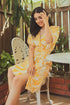 Riri Patterned Yellow Midi Dress
